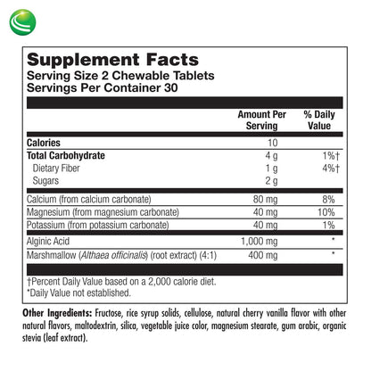 Nutra Biogenesis EsophaSoothe - Chewable Esophogeal Support with Magnesium, Potassium & Calcium for Men & Women - 60 Tablet Chews - dailyvitalstore