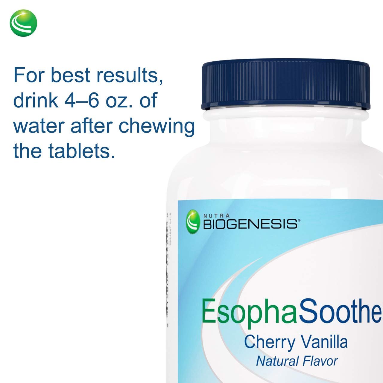 Nutra Biogenesis EsophaSoothe - Chewable Esophogeal Support with Magnesium, Potassium & Calcium for Men & Women - 60 Tablet Chews - dailyvitalstore