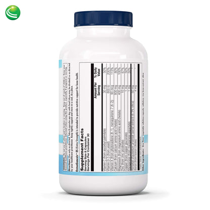 Nutra Biogenesis Osteogenesis - Bone Health Supplements for Women & Men, Vitamin D3 K2 & Calcium for Bone Density & Healing, Minerals Zinc, Magnesium & Boron - 240 Veggie Capsules - dailyvitalstore