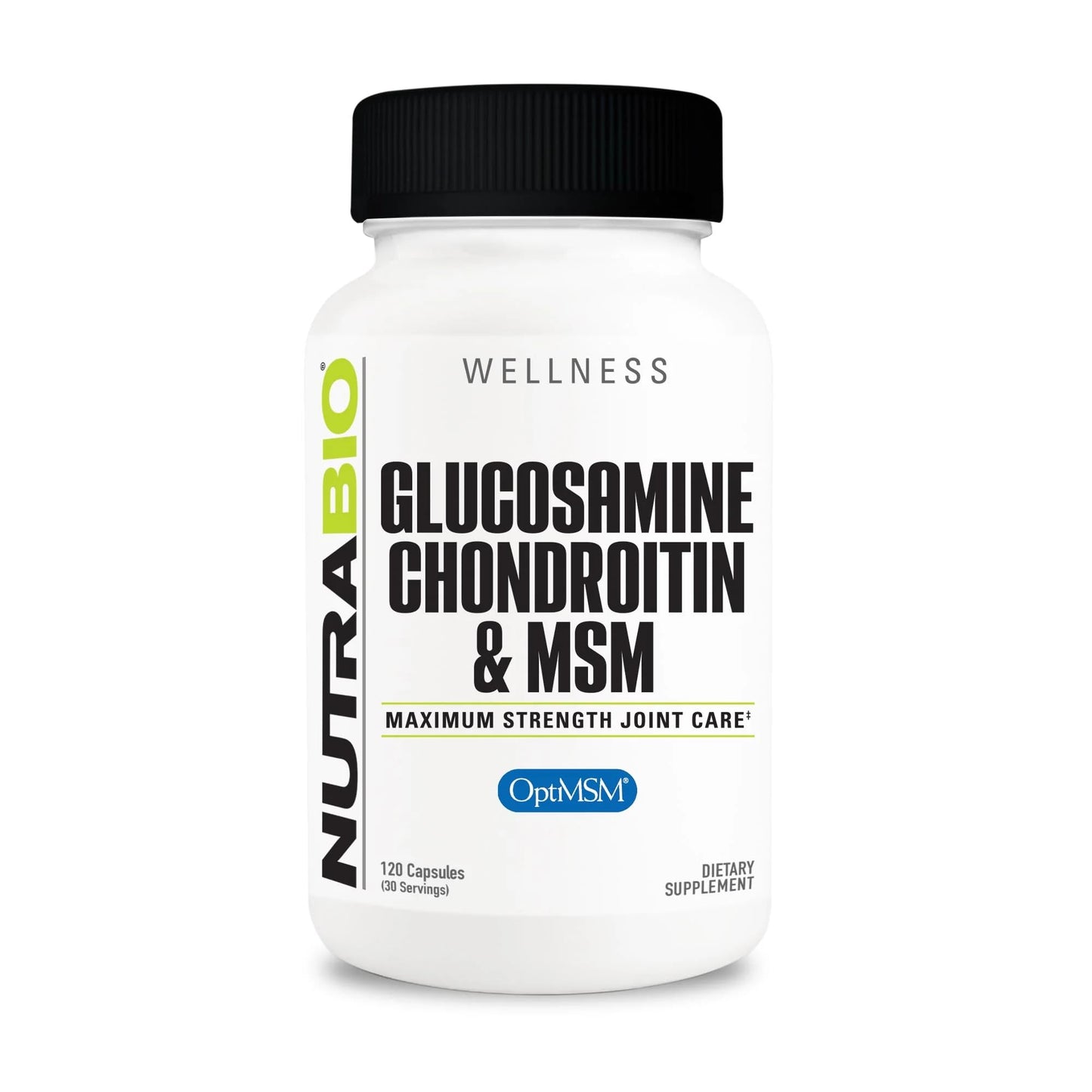 NutraBio Glucosamine Chondroitin & OptiMSM Supplement, Joint Support Formula - 120 Capsules (120 Count) - dailyvitalstore