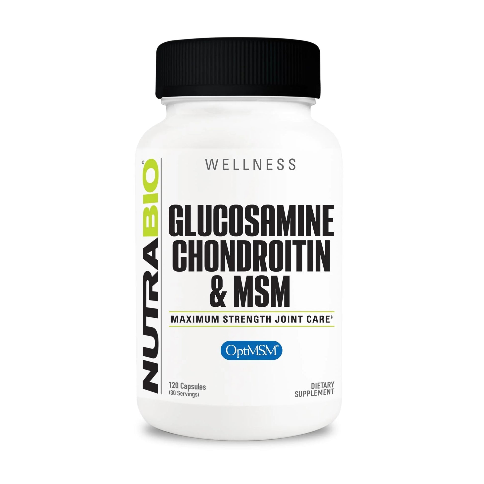NutraBio Glucosamine Chondroitin & OptiMSM Supplement, Joint Support Formula - 120 Capsules (120 Count) - dailyvitalstore