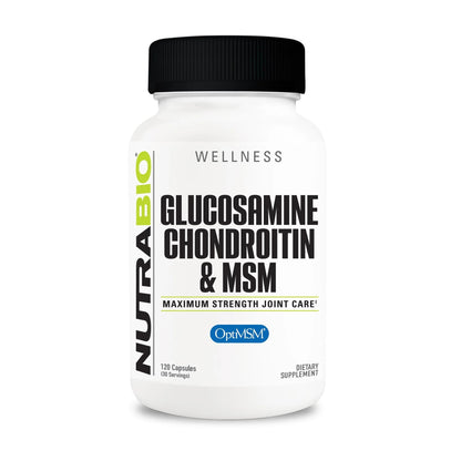 NutraBio Glucosamine Chondroitin & OptiMSM Supplement, Joint Support Formula - 120 Capsules (120 Count) - dailyvitalstore