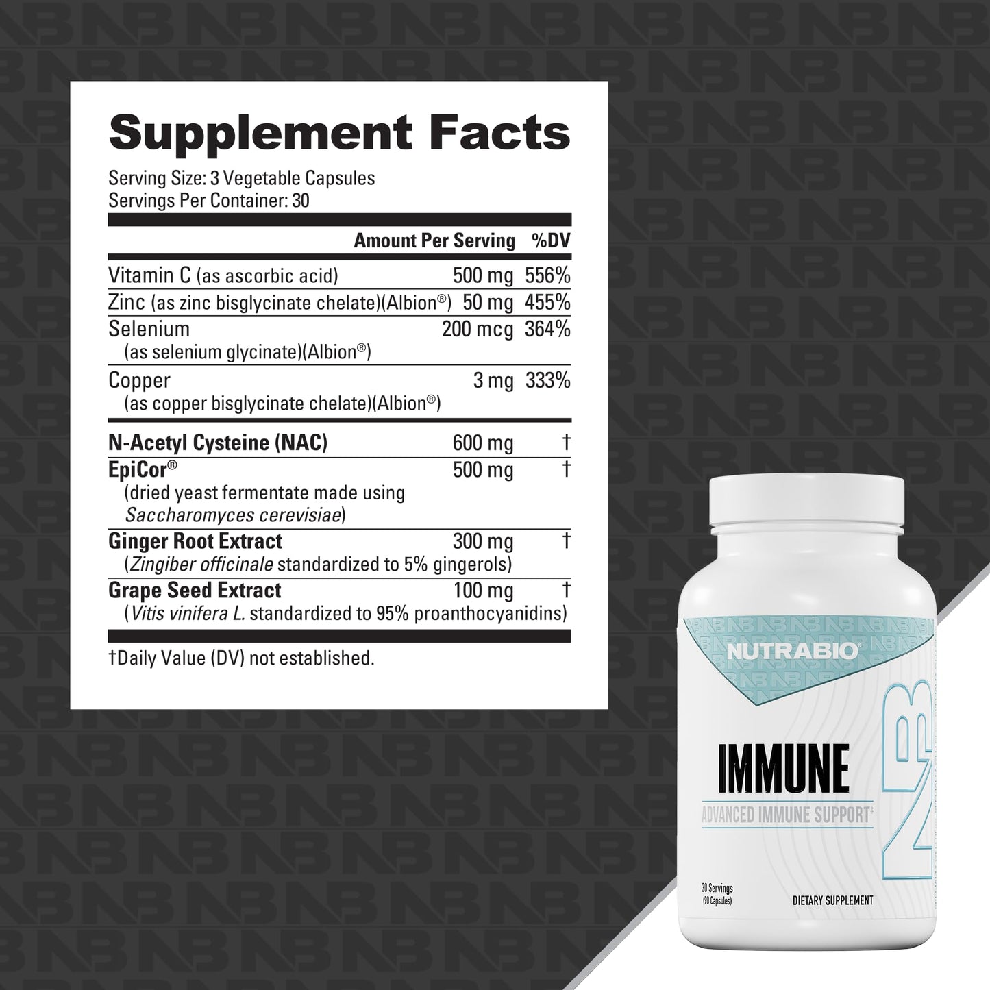 NutraBio Immune Support Supplement with EpiCor - 90 Vegetable Capsules - dailyvitalstore