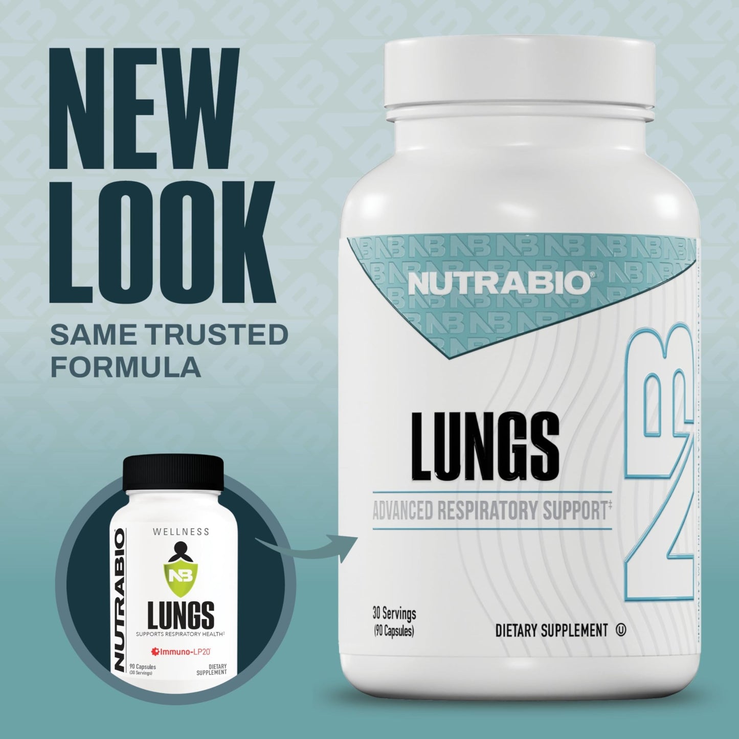 NutraBio Lungs Supplement - Blend of Immuno-LP20 and Natural Extracts to Help Support Respiratory & Immune Health - 90 Capsules - dailyvitalstore