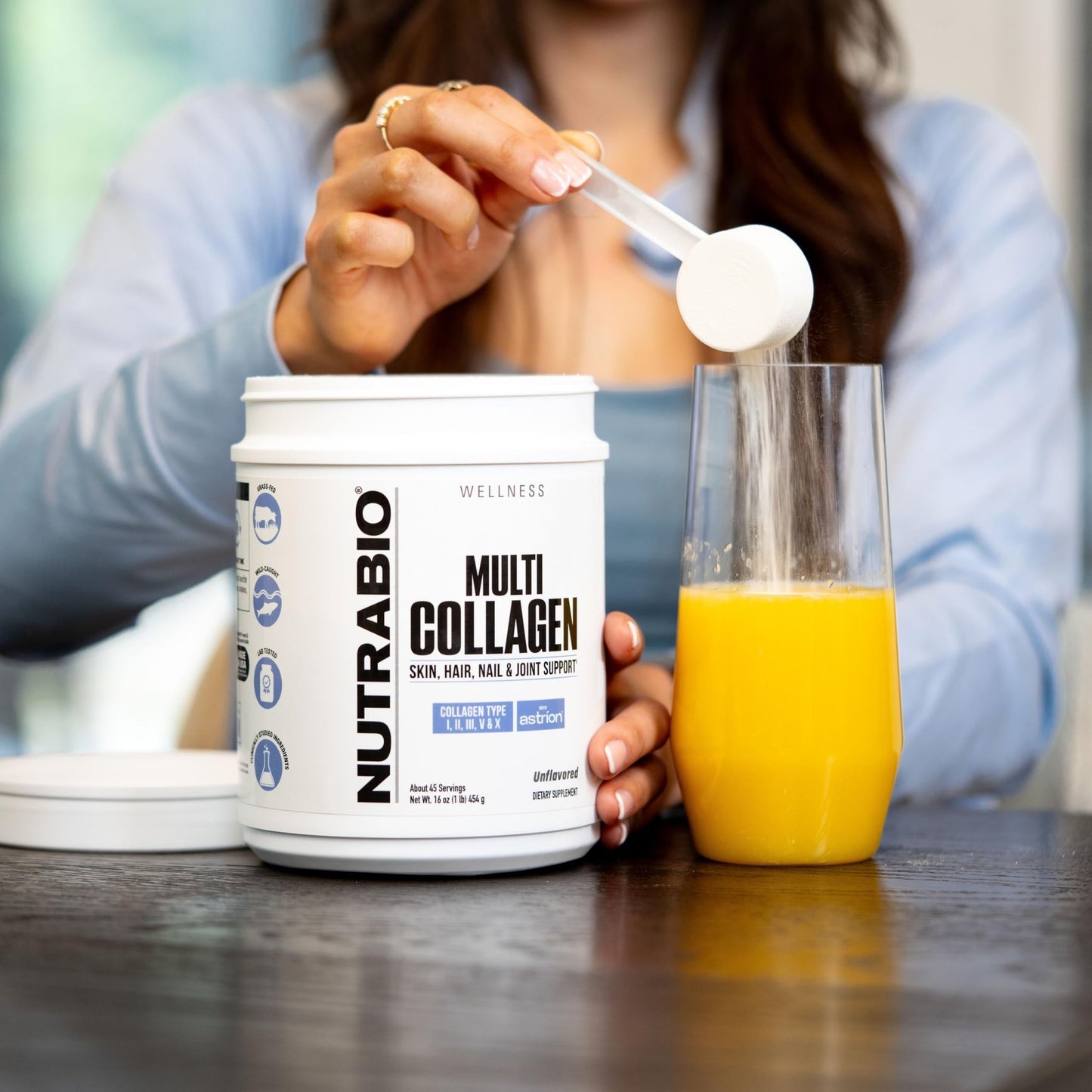 NutraBio Multi Collagen Powder - Hydrolyzed Collagen Peptides for Glowing Hair & Skin - Grass-Fed - Collagen Powder for Women and Men - 40 Servings- Unflavored - dailyvitalstore