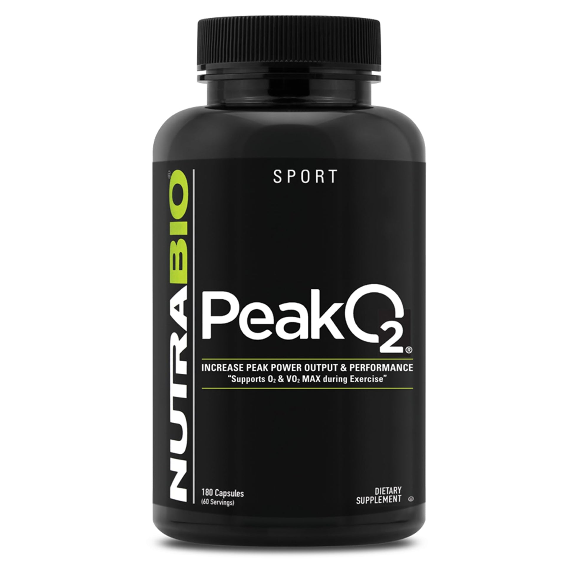 NutraBio PeakO2 Workout Supplement, 180 Capsules - Mushroom Blend Supplement to Help Enhance Athletic Performance and Overall Health, 60 Servings - dailyvitalstore