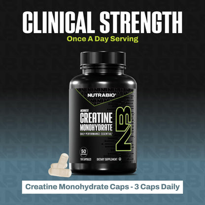 NutraBio Pure Micronized Creatine Monohydrate Capsules, Creatine Pills, Supports Bulk Muscle Energy, Recovery, and Strength - Keto Friendly, Kosher - dailyvitalstore