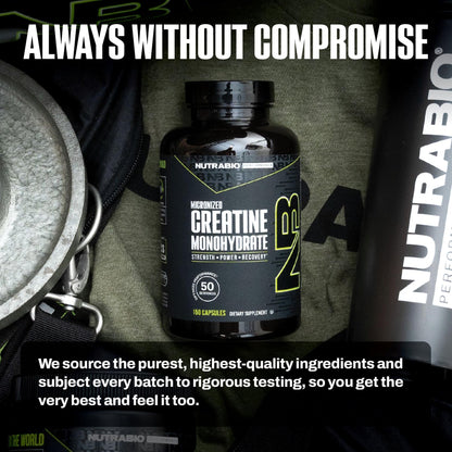 NutraBio Pure Micronized Creatine Monohydrate Capsules, Creatine Pills, Supports Bulk Muscle Energy, Recovery, and Strength - Keto Friendly, Kosher - dailyvitalstore