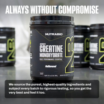 NutraBio Pure Micronized Creatine Monohydrate Powder Supplement, Unflavored, (1000 g) - Supports Bulk Muscle Energy, Recovery, and Strength - HPLC Tested Creatine Powder - dailyvitalstore