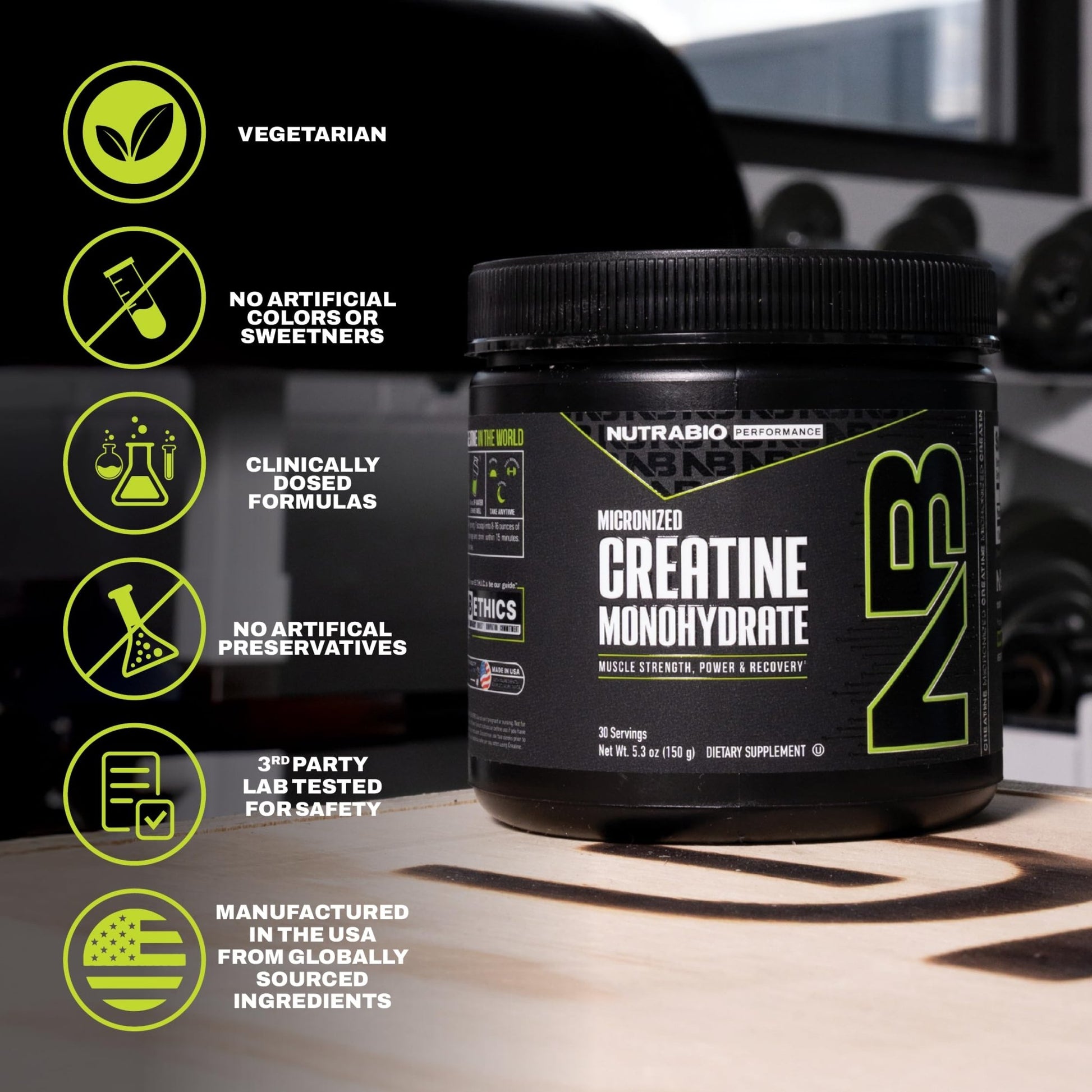 NutraBio Pure Micronized Creatine Monohydrate Powder Supplement, Unflavored, (150 g) - Supports Bulk Muscle Energy, Recovery, and Strength - HPLC Tested Creatine Powder Supplement for Men and Women - dailyvitalstore