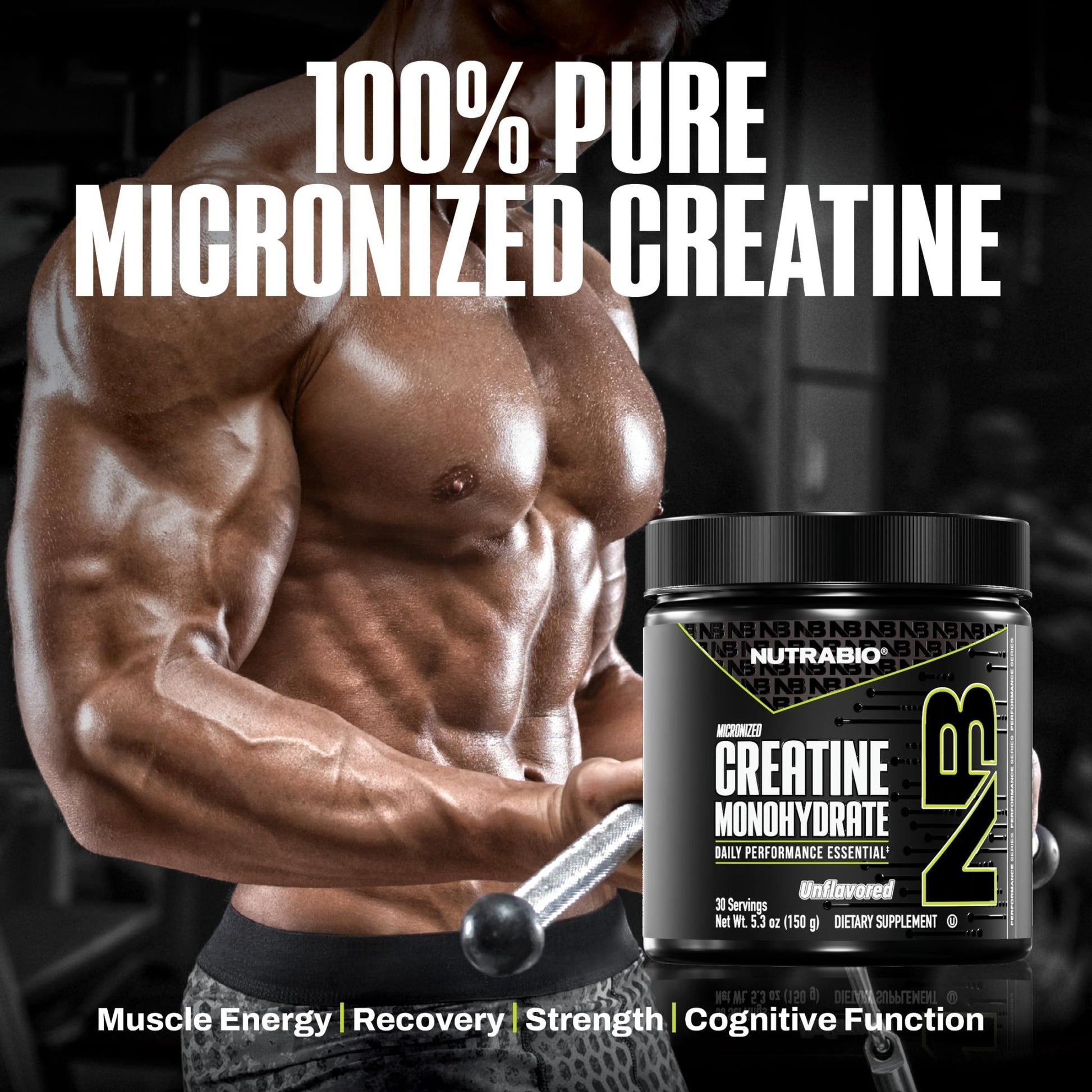 NutraBio Pure Micronized Creatine Monohydrate Powder Supplement, Unflavored, (150 g) - Supports Bulk Muscle Energy, Recovery, and Strength - HPLC Tested Creatine Powder Supplement for Men and Women - dailyvitalstore