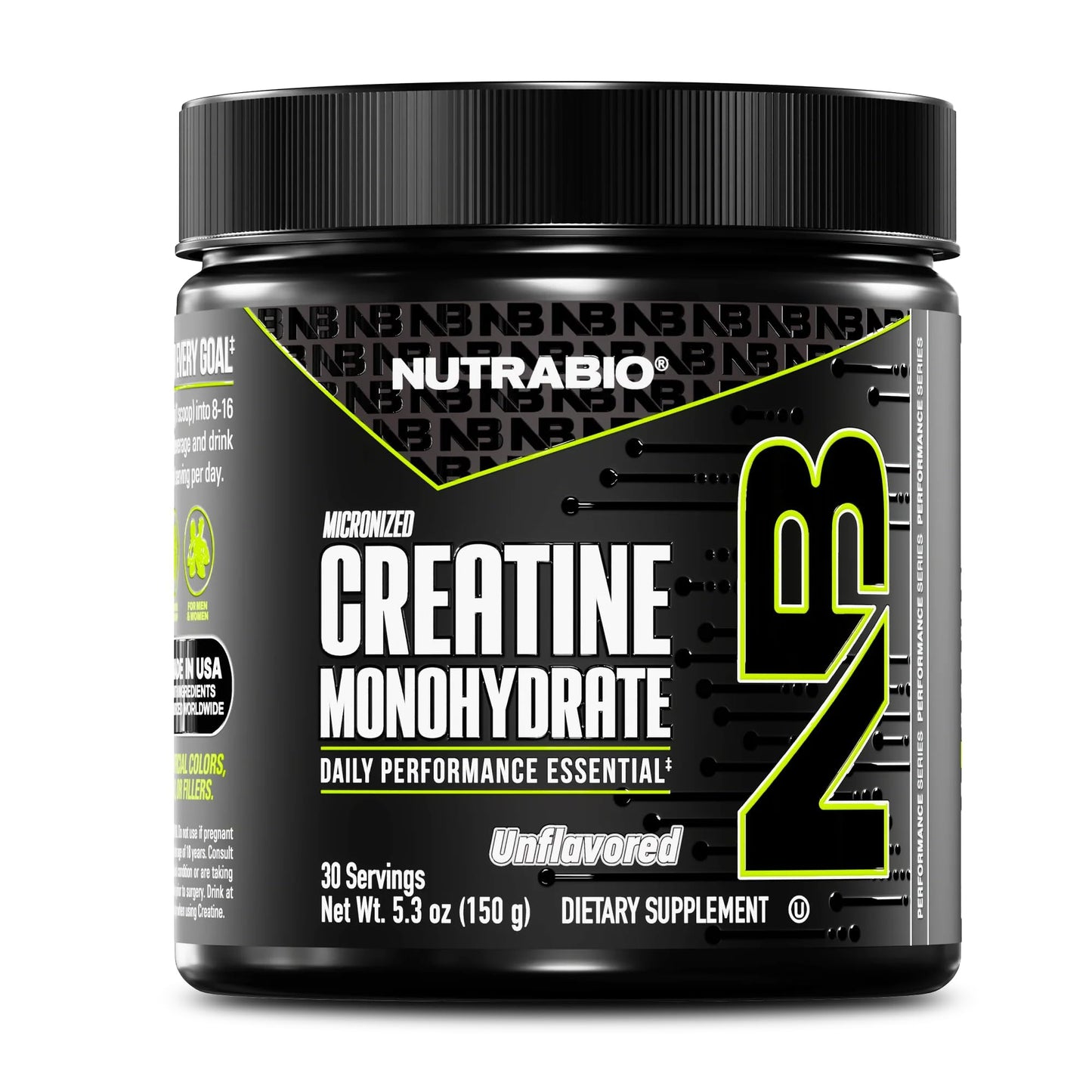 NutraBio Pure Micronized Creatine Monohydrate Powder Supplement, Unflavored, (150 g) - Supports Bulk Muscle Energy, Recovery, and Strength - HPLC Tested Creatine Powder Supplement for Men and Women - dailyvitalstore