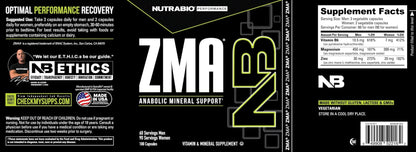 NutraBio ZMA Supplements for Men & Women- Zinc Magnesium Supplements to Support Hormone Levels, Peak Performance, Sleep, Muscle Recovery, Immune Health, 180 Ct. - dailyvitalstore