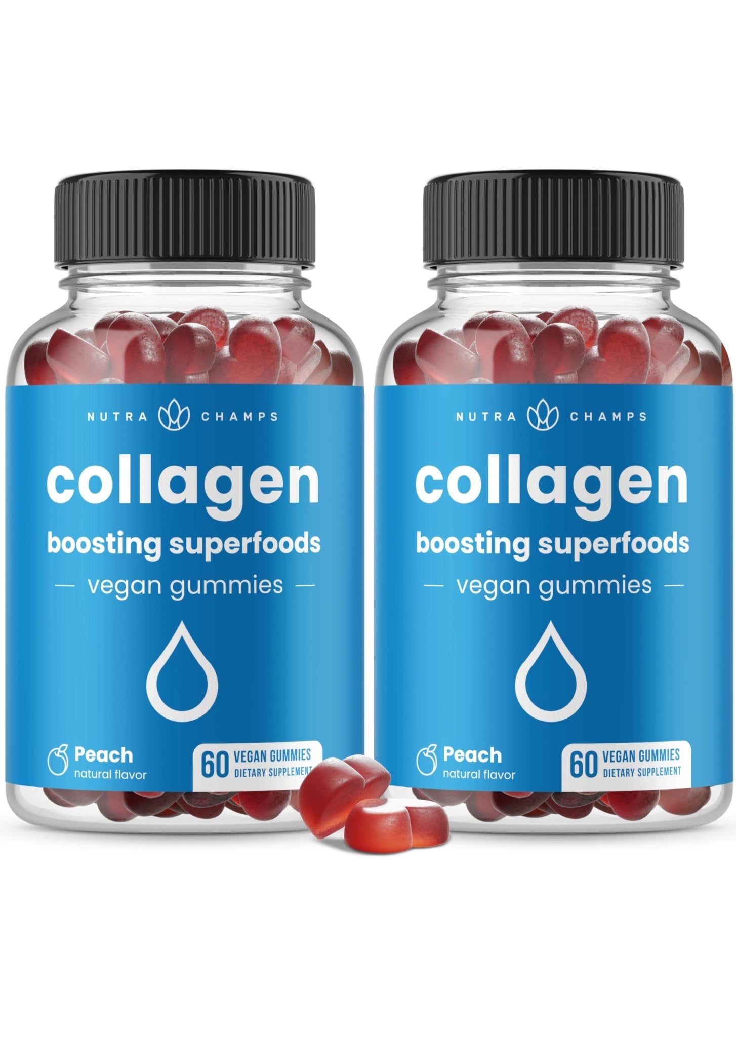 NutraChamps Collagen Boosting Gummies, Collagen Booster Gummy for Natural Collagen Production, Vegan Pectin Supplements Chews for Women & Men, - dailyvitalstore