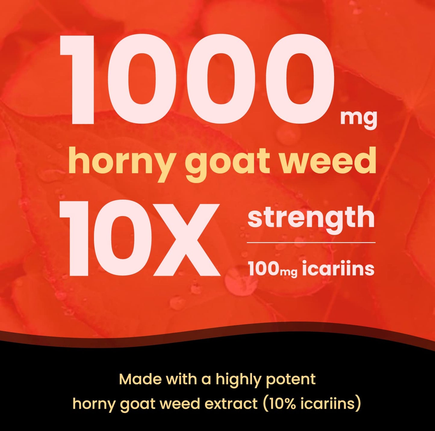 NutraChamps Horny Goat Weed, 1000mg Epimedium Energy Supplement, 10X Strength Icariin, Ginseng, Tribulus & Maca Pills for Women & Men, Enhanced Absorption with Black Pepper, 60 Vegan Capsules - dailyvitalstore
