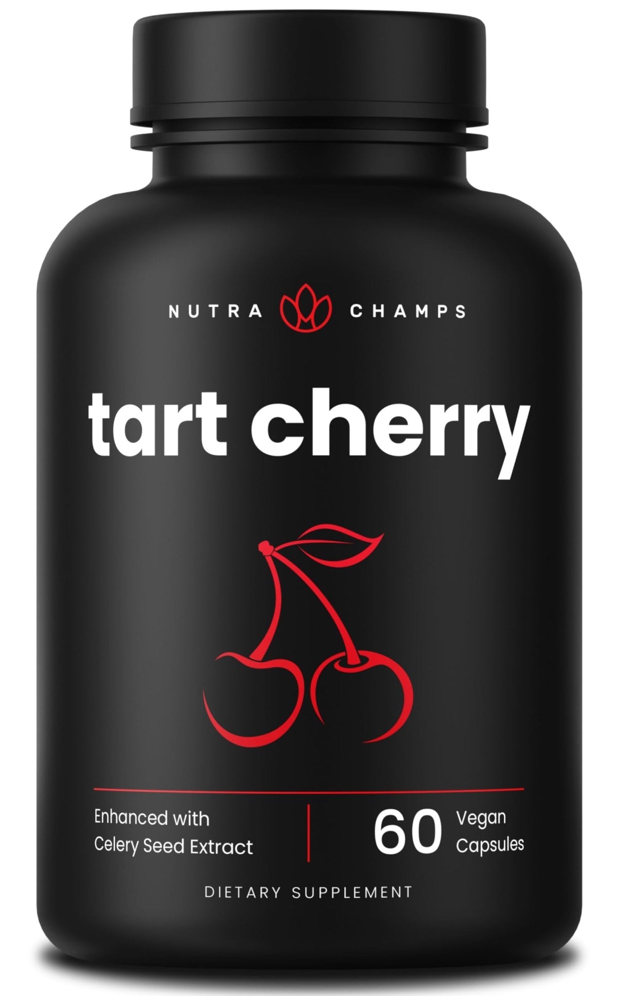 NutraChamps Organic Tart Cherry Extract Capsules - Made from Montmorency Tart Cherry Concentrate, Celery Seed & Bilberry - Uric Acid Cleanse & Joint Support - Vegan Capsules - dailyvitalstore