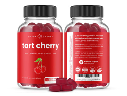 NutraChamps Tart Cherry Gummies - Tart Cherry Extract with Celery Seed - 60 Vegan Gummies (2-Pack) - dailyvitalstore