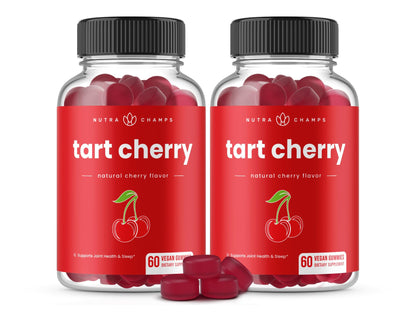 NutraChamps Tart Cherry Gummies - Tart Cherry Extract with Celery Seed - 60 Vegan Gummies (2-Pack) - dailyvitalstore