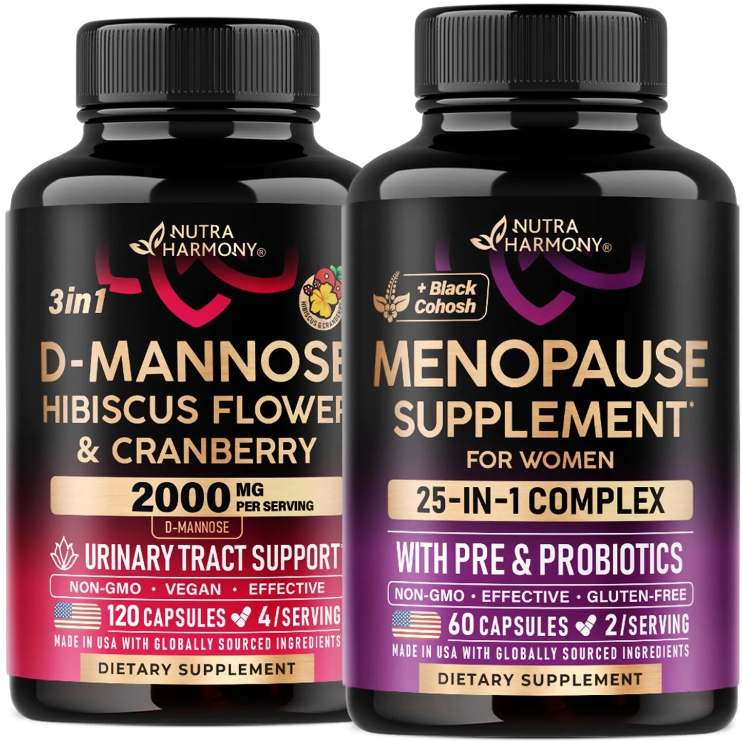NUTRAHARMONY D-Mannose with Cranberry & Menopause Capsules - dailyvitalstore