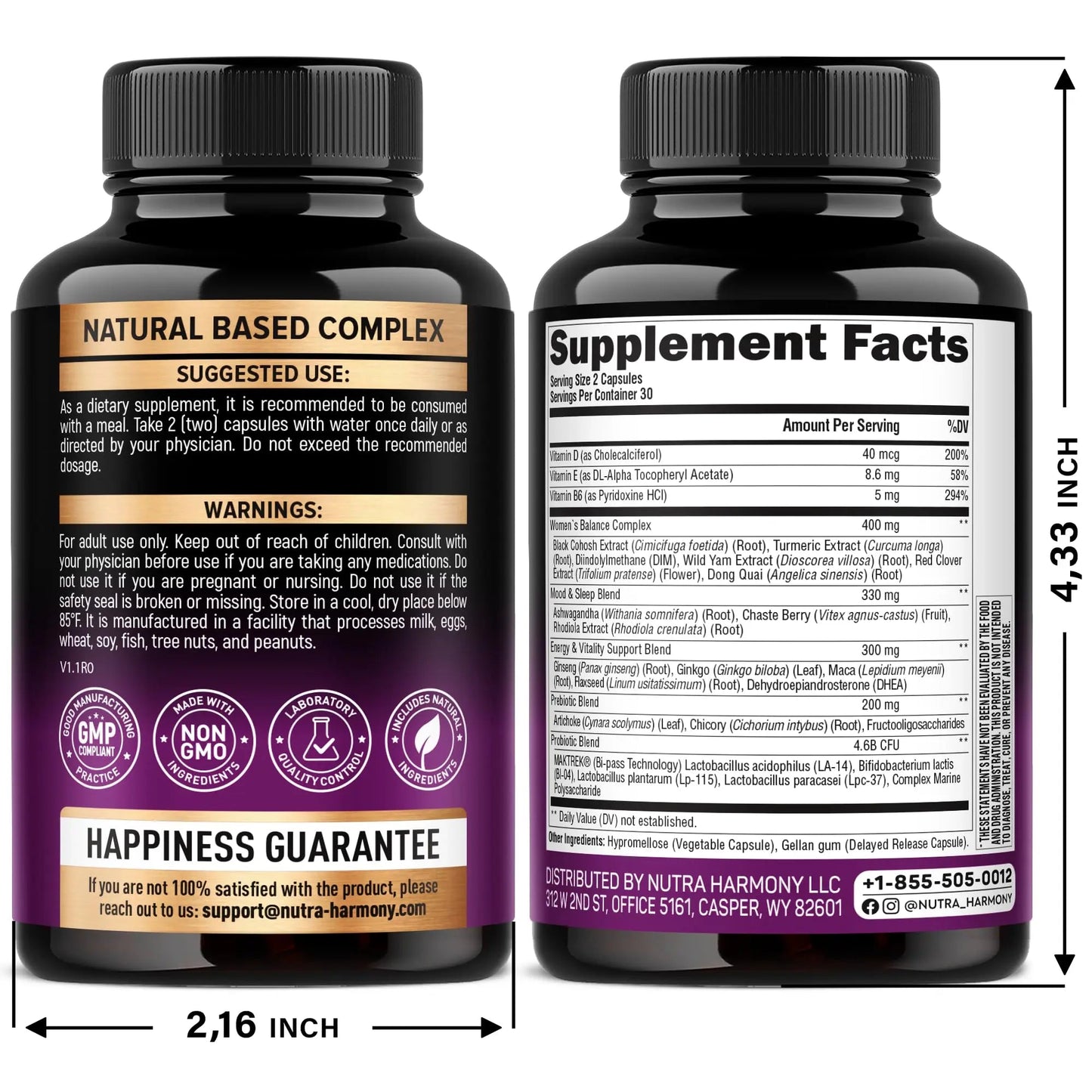NUTRAHARMONY D-Mannose with Cranberry & Menopause Capsules - dailyvitalstore
