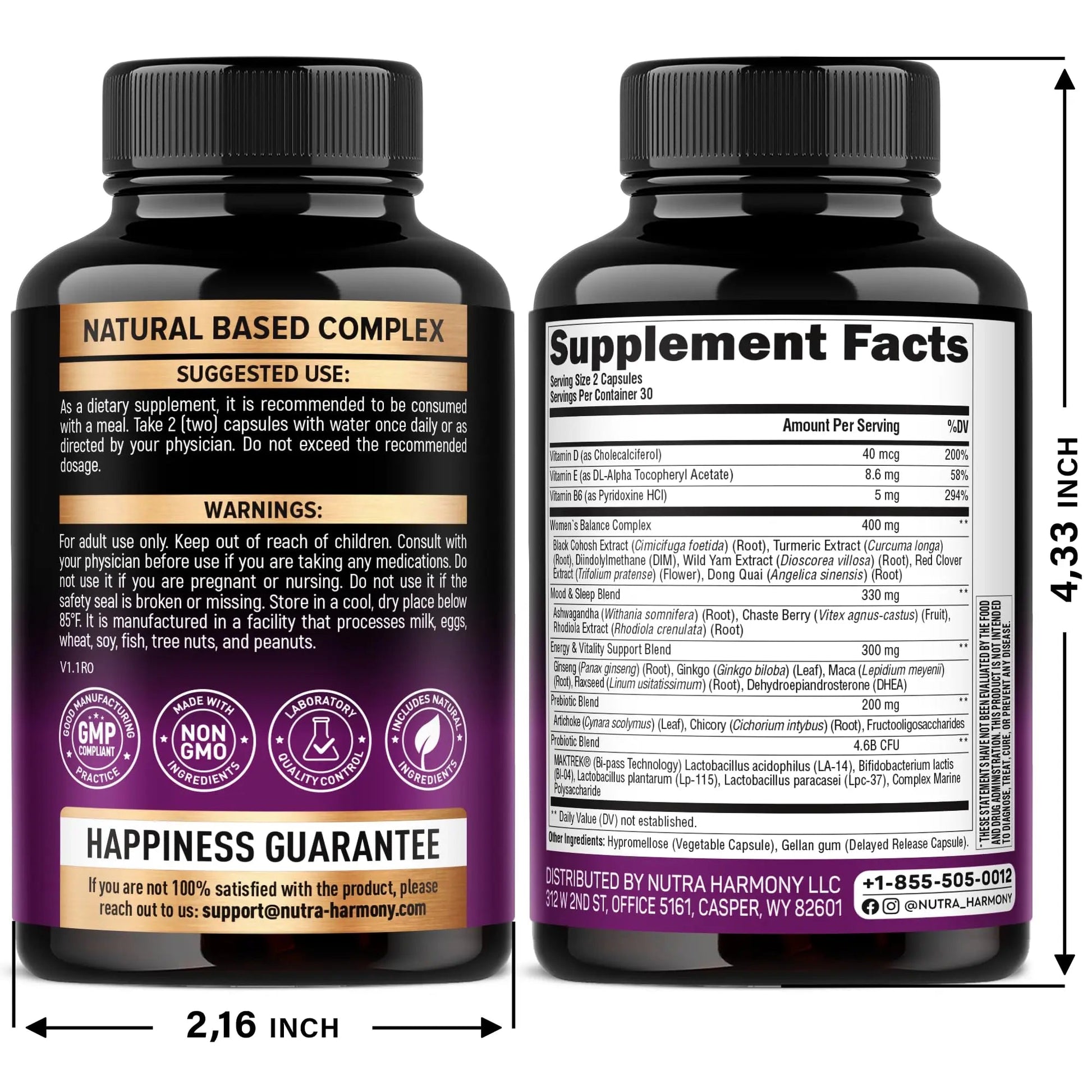 NUTRAHARMONY D-Mannose with Cranberry & Menopause Capsules - dailyvitalstore