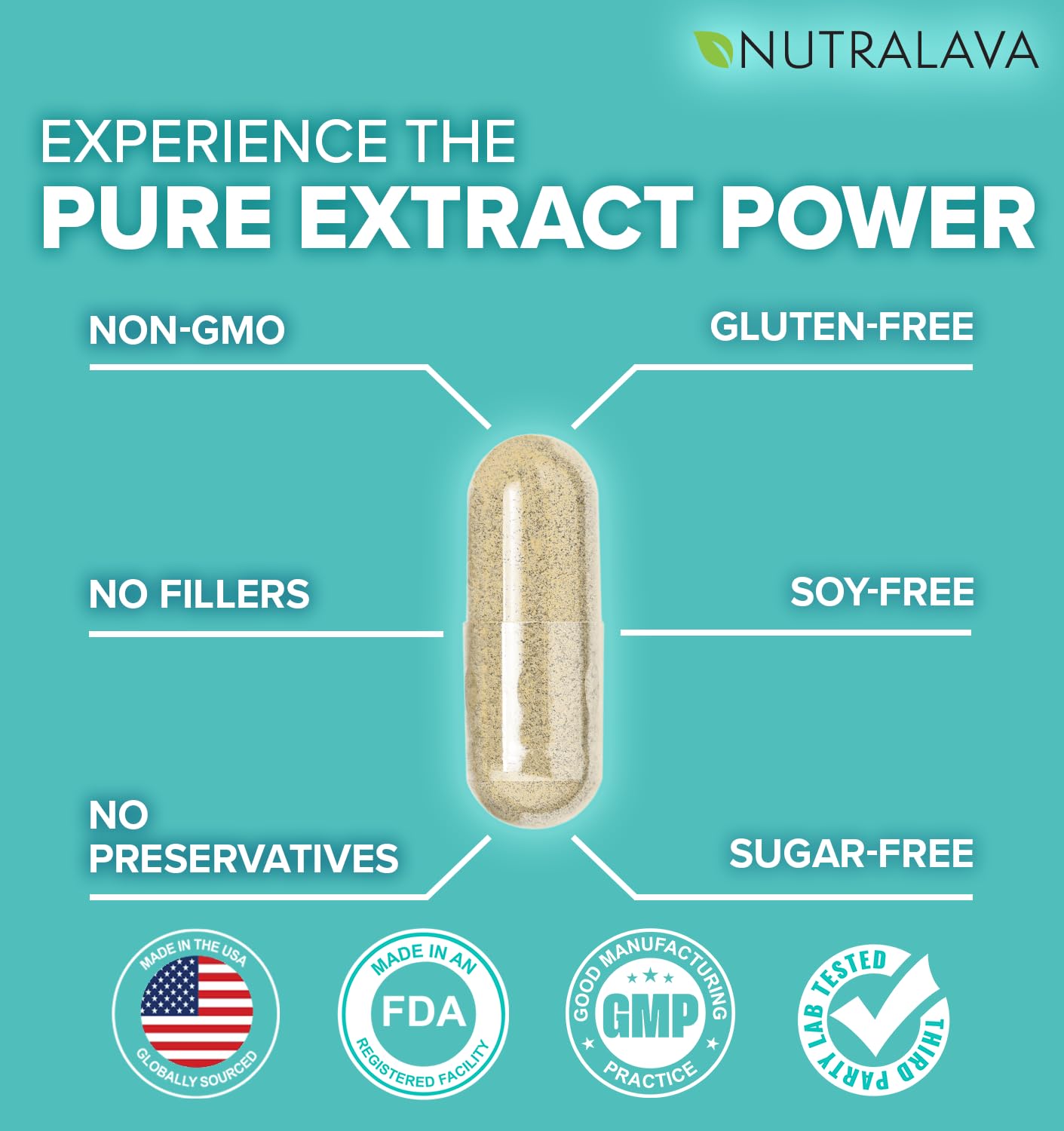 NUTRALAVA Sea Moss Pills, All-in-One Blend with Irish Sea Moss Black Seed Oil Ashwagandha, Sea Moss Capsules for Women and Men - Gluten-Free, Non-GMO, 60 Capsules - dailyvitalstore
