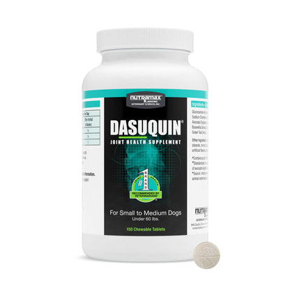 Nutramax Dasuquin for Small to Medium Dogs, Joint Health Supplement, Contains Glucosamine for Dogs, Plus Chondroitin, ASU and More, Supports Healthy Joints, Chewable Tablets, 150 Count - dailyvitalstore