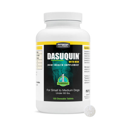 Nutramax Dasuquin for Small to Medium Dogs, Joint Health Supplement, Contains Glucosamine for Dogs, Plus Chondroitin, ASU, MSM and More, Supports Healthy Joints, Chewable Tablets, 150 Count - dailyvitalstore
