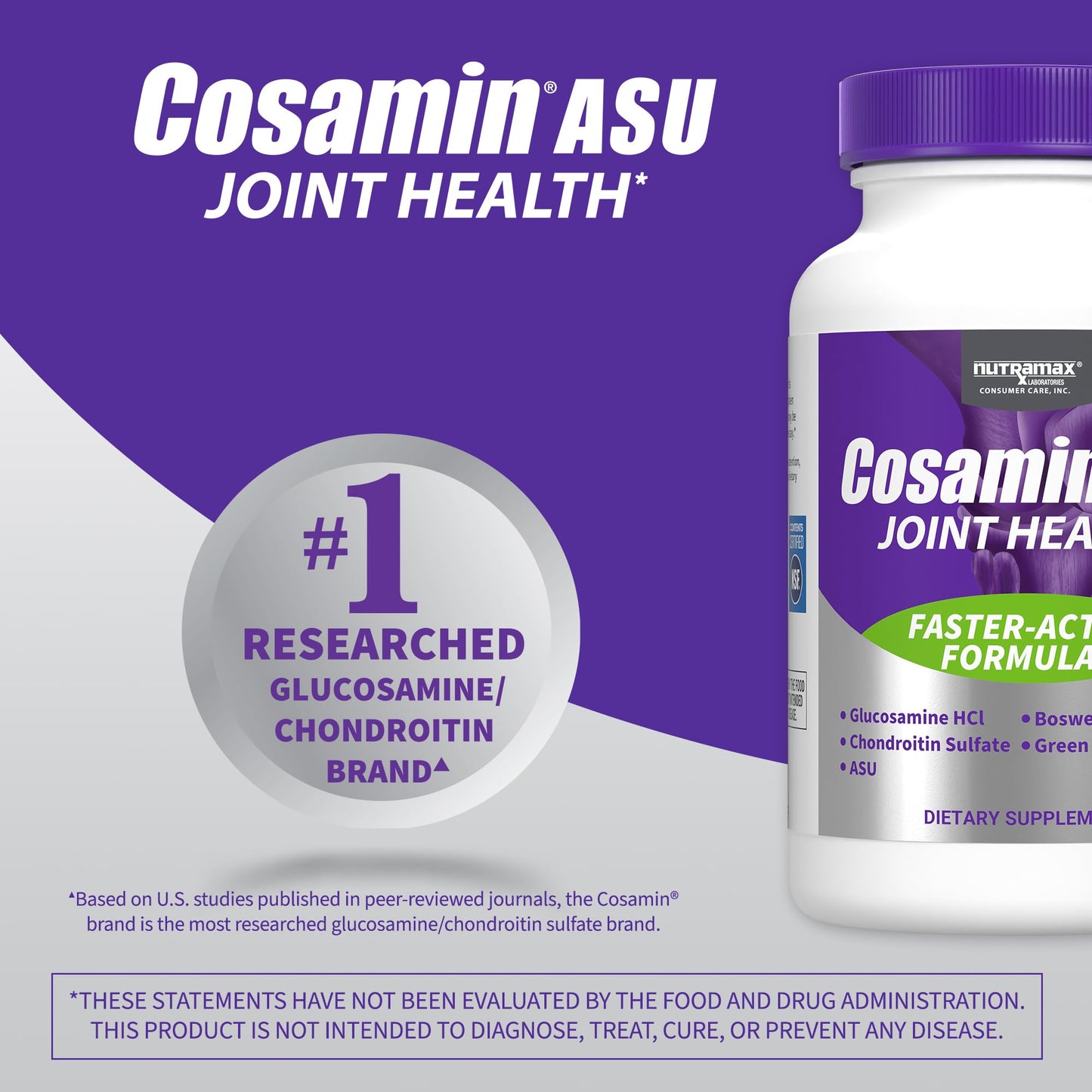 Nutramax Laboratories Cosamin® ASU Joint Health Supplement with Glucosamine, Chondroitin & ASU for Adult Men & Women, Joint Supplement, 230 Capsules - dailyvitalstore