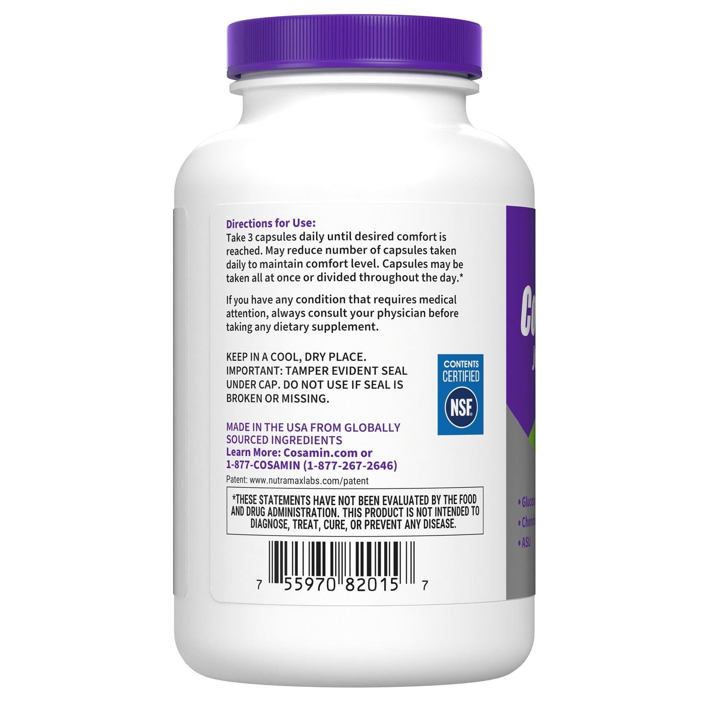 Nutramax Laboratories Cosamin® ASU Joint Health Supplement with Glucosamine, Chondroitin & ASU for Adult Men & Women, Joint Supplement, 230 Capsules - dailyvitalstore