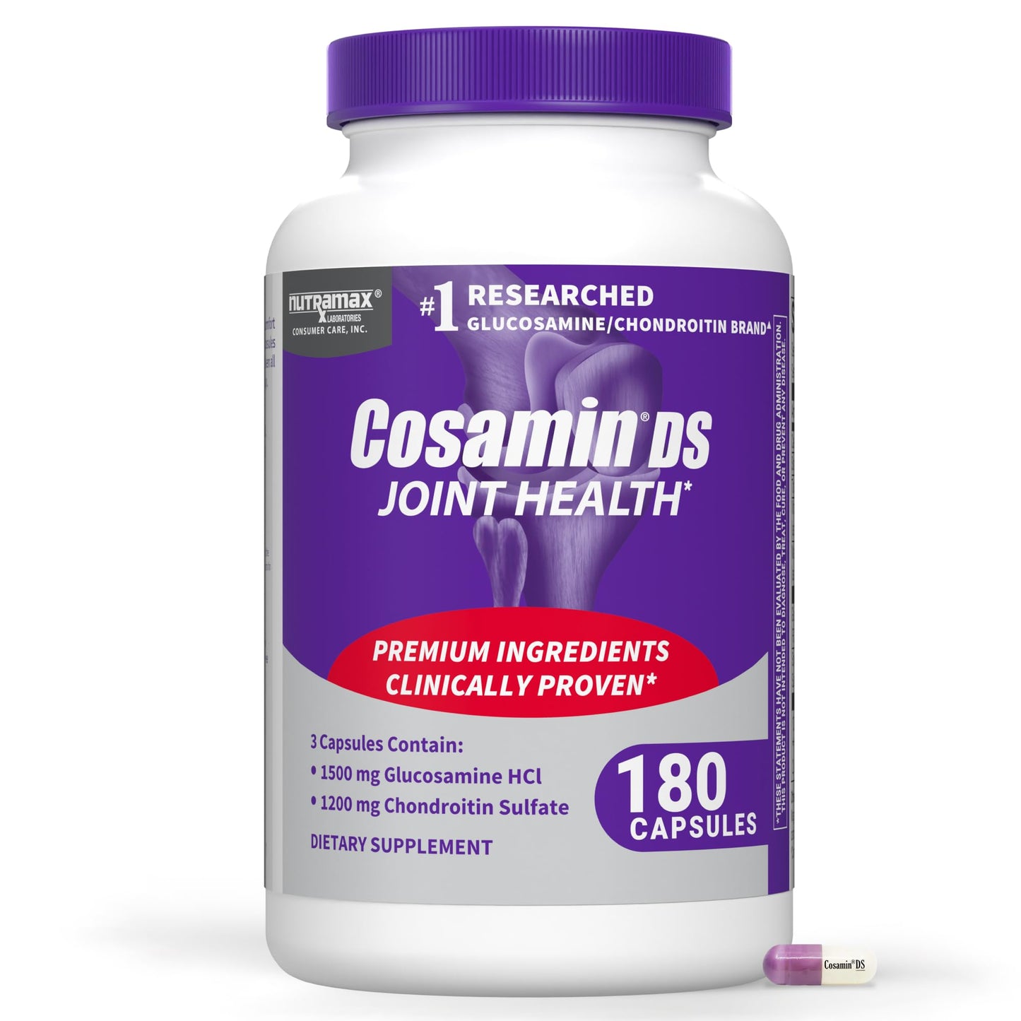 Nutramax Laboratories Cosamin® DS Joint Health Supplement with Glucosamine & Chondroitin for Adult Men & Women, Joint Supplement, 180 Capsules - dailyvitalstore