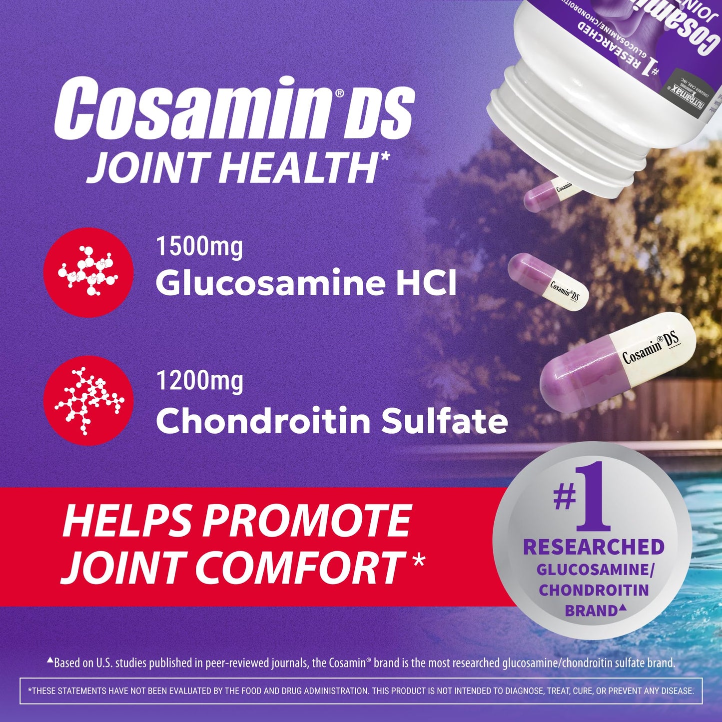 Nutramax Laboratories Cosamin® DS Joint Health Supplement with Glucosamine & Chondroitin for Adult Men & Women, Joint Supplement, 180 Capsules - dailyvitalstore