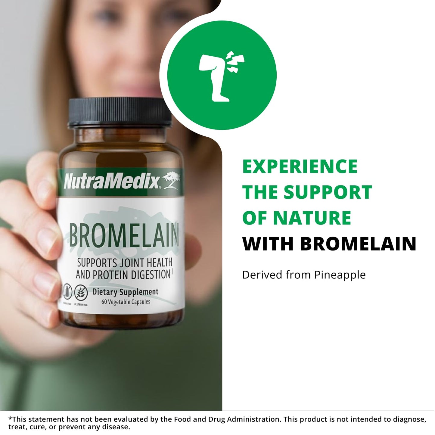 NutraMedix Bromelain Supplements - Proteolytic Enzymes from Pineapple Stems + Bromelain 1,000mg - Designed to Offer Digestion, Exercise and Joint Support - Gluten, Soy and Dairy-Free (60 Capsules) - dailyvitalstore