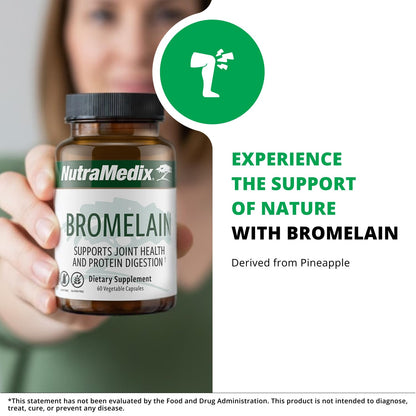NutraMedix Bromelain Supplements - Proteolytic Enzymes from Pineapple Stems + Bromelain 1,000mg - Designed to Offer Digestion, Exercise and Joint Support - Gluten, Soy and Dairy-Free (60 Capsules) - dailyvitalstore