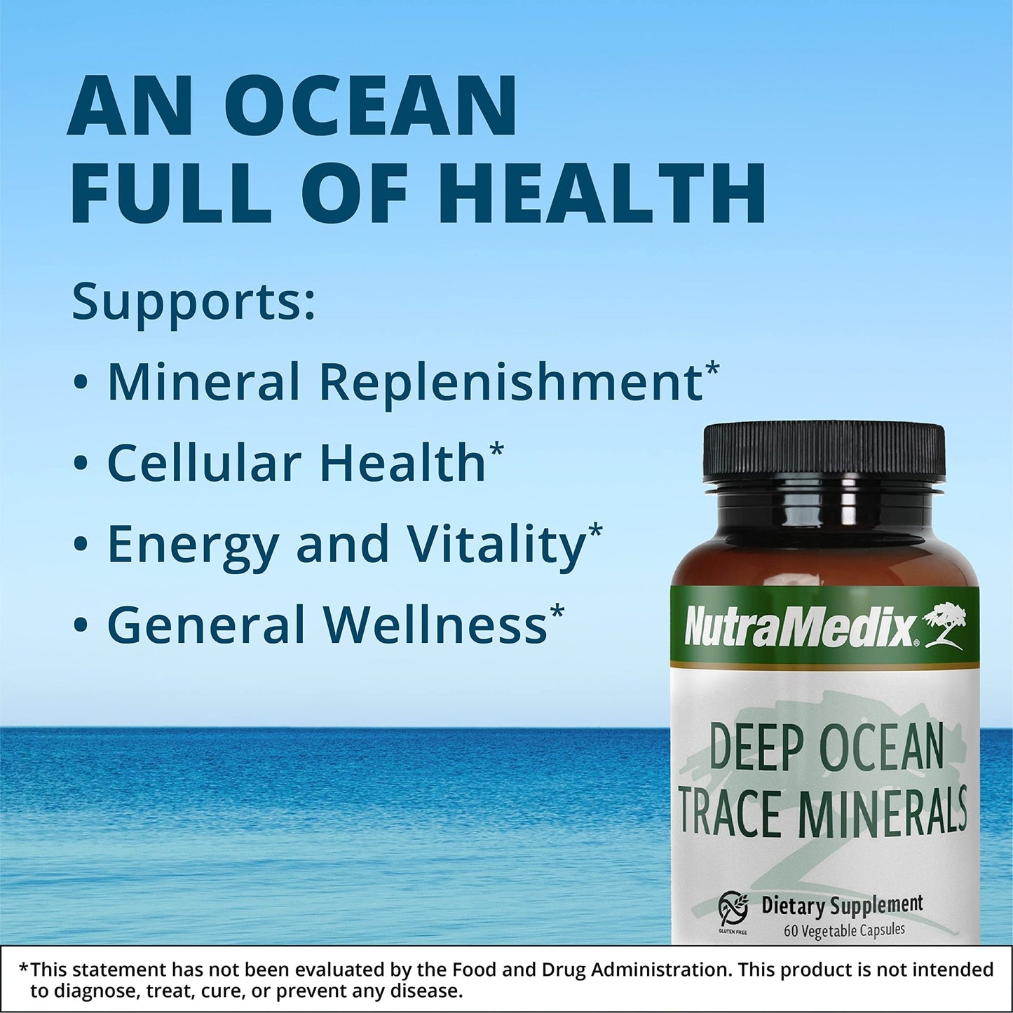 NutraMedix Deep Ocean Trace Minerals 1,000mg - Mineral & Energy Supplements - Magnesium, Zinc, Potassium, Boron, Phosphorus & Manganese - dailyvitalstore