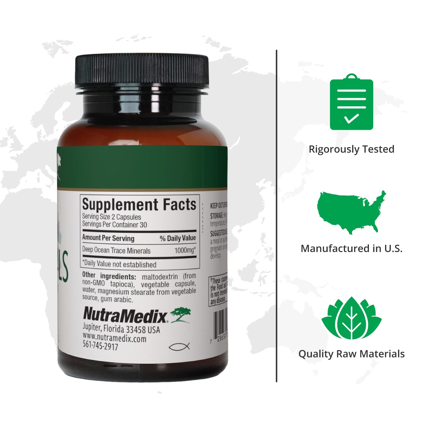 NutraMedix Deep Ocean Trace Minerals 1,000mg - Mineral & Energy Supplements - Magnesium, Zinc, Potassium, Boron, Phosphorus & Manganese - dailyvitalstore