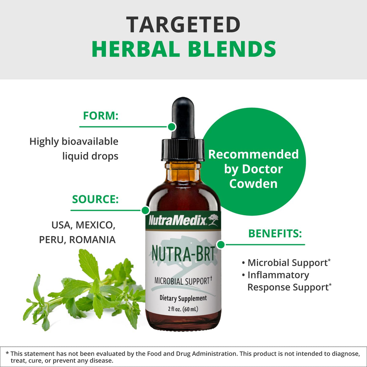 Nutramedix Nutra BRT - Liquid Herbal Supplement for Gut Health & Immune Support - Cumanda Bark & Houttuynia Leaf for Digestive Health - Immune System Booster Supplement (60mL) - dailyvitalstore
