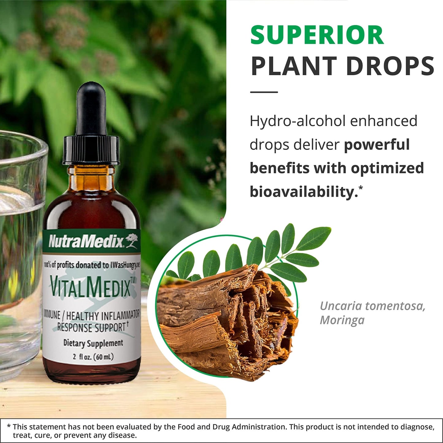NutraMedix VitalMedix - Cat's Claw & Moringa Plant Extract - Daily Energy Supplement for Immune Health & Overall Vitality - Rich in Vitamins & Minerals (2oz) - dailyvitalstore