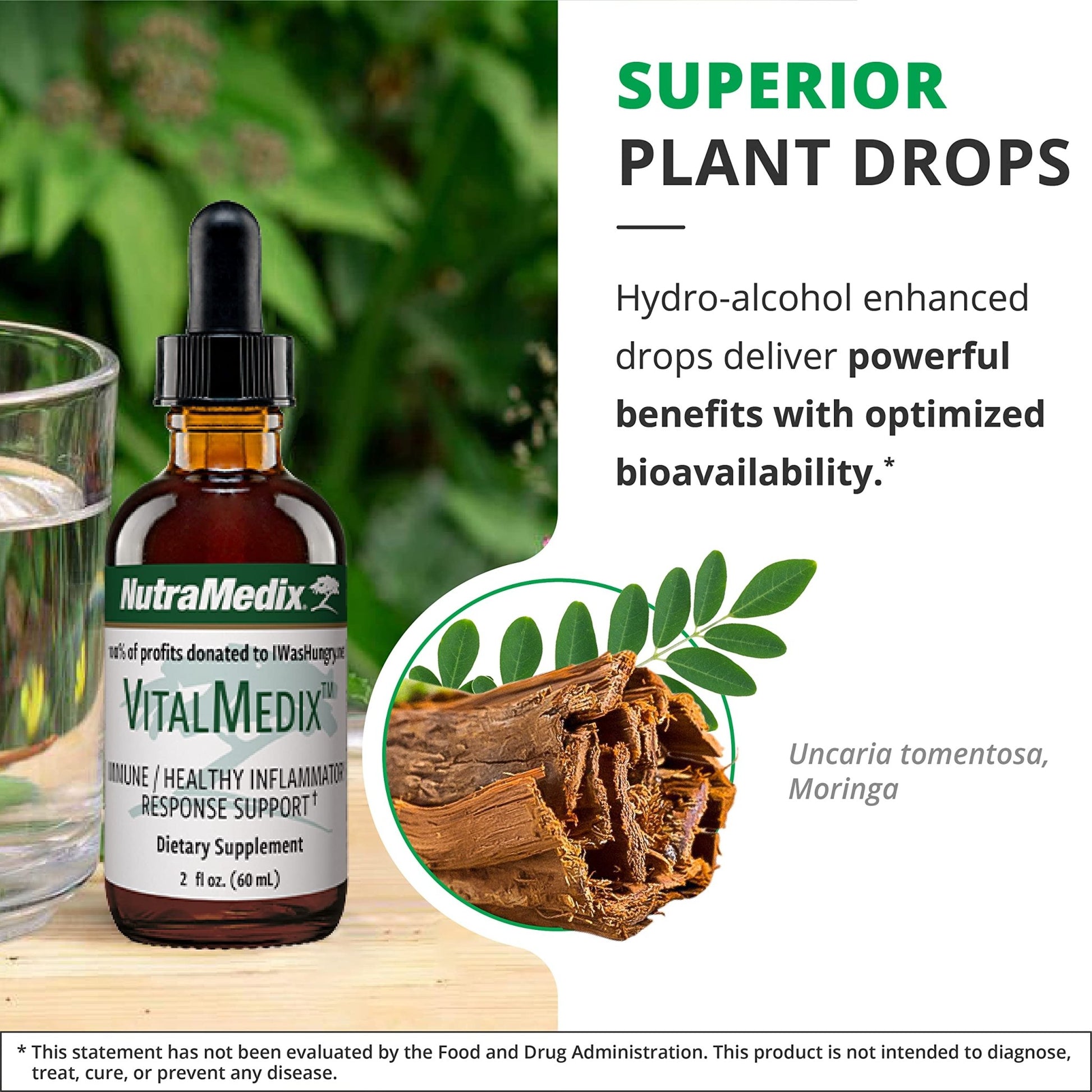 NutraMedix VitalMedix - Cat's Claw & Moringa Plant Extract - Daily Energy Supplement for Immune Health & Overall Vitality - Rich in Vitamins & Minerals (2oz) - dailyvitalstore