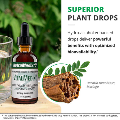 NutraMedix VitalMedix - Cat's Claw & Moringa Plant Extract - Daily Energy Supplement for Immune Health & Overall Vitality - Rich in Vitamins & Minerals (2oz) - dailyvitalstore