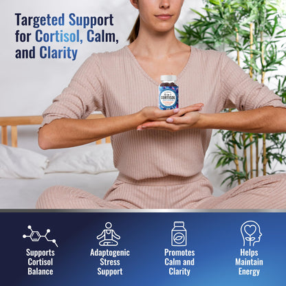 NutraPep Cortisol Gummies for Women Men - 13-in-1 High Cortisol Reducer with Ashwagandha Magnesium L-theanine Rhodiola Rosea - Daily Cortisol Detox Manager for Stress Focus Support - Vegan Sugar Free - dailyvitalstore