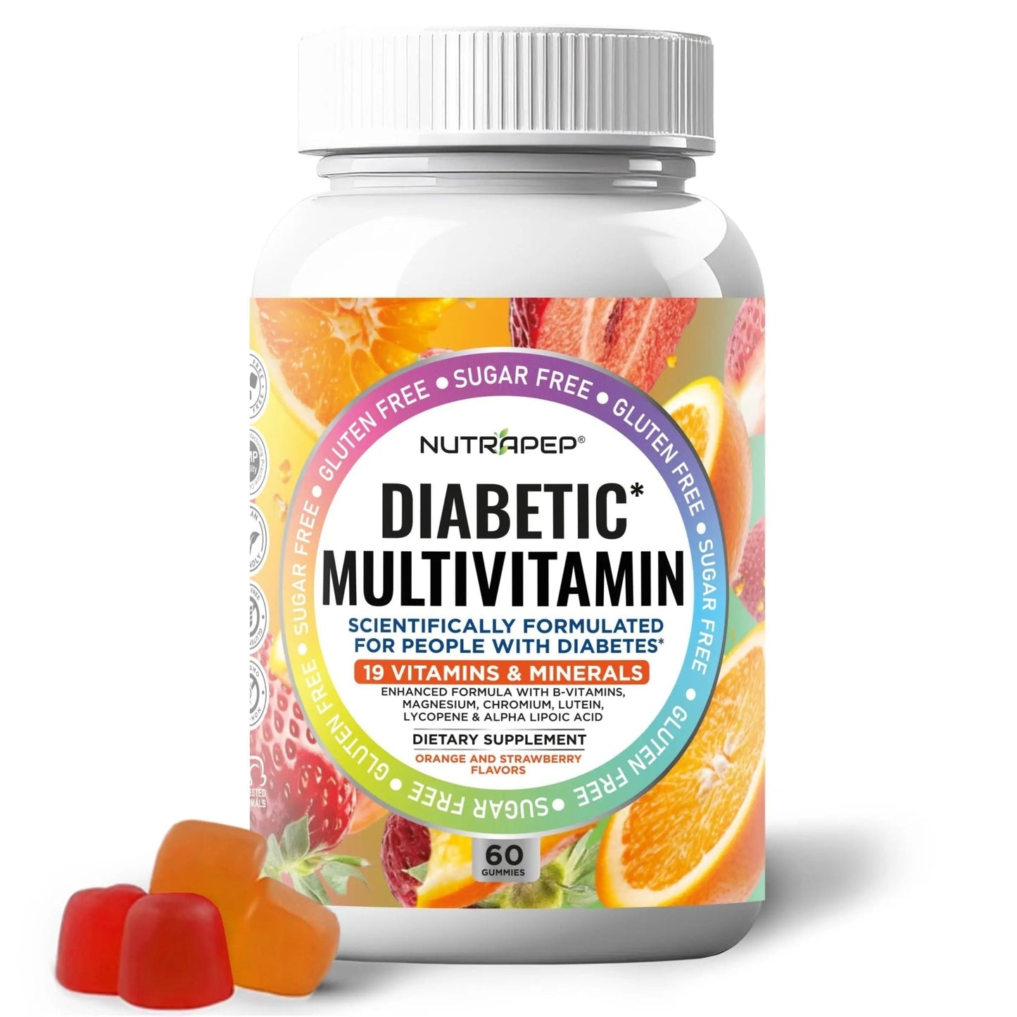 NutraPep Premium Multivitamin Chewable Gummies for Women & Men - Sugar-Free & Gluten Free Supplement Vitamins - dailyvitalstore