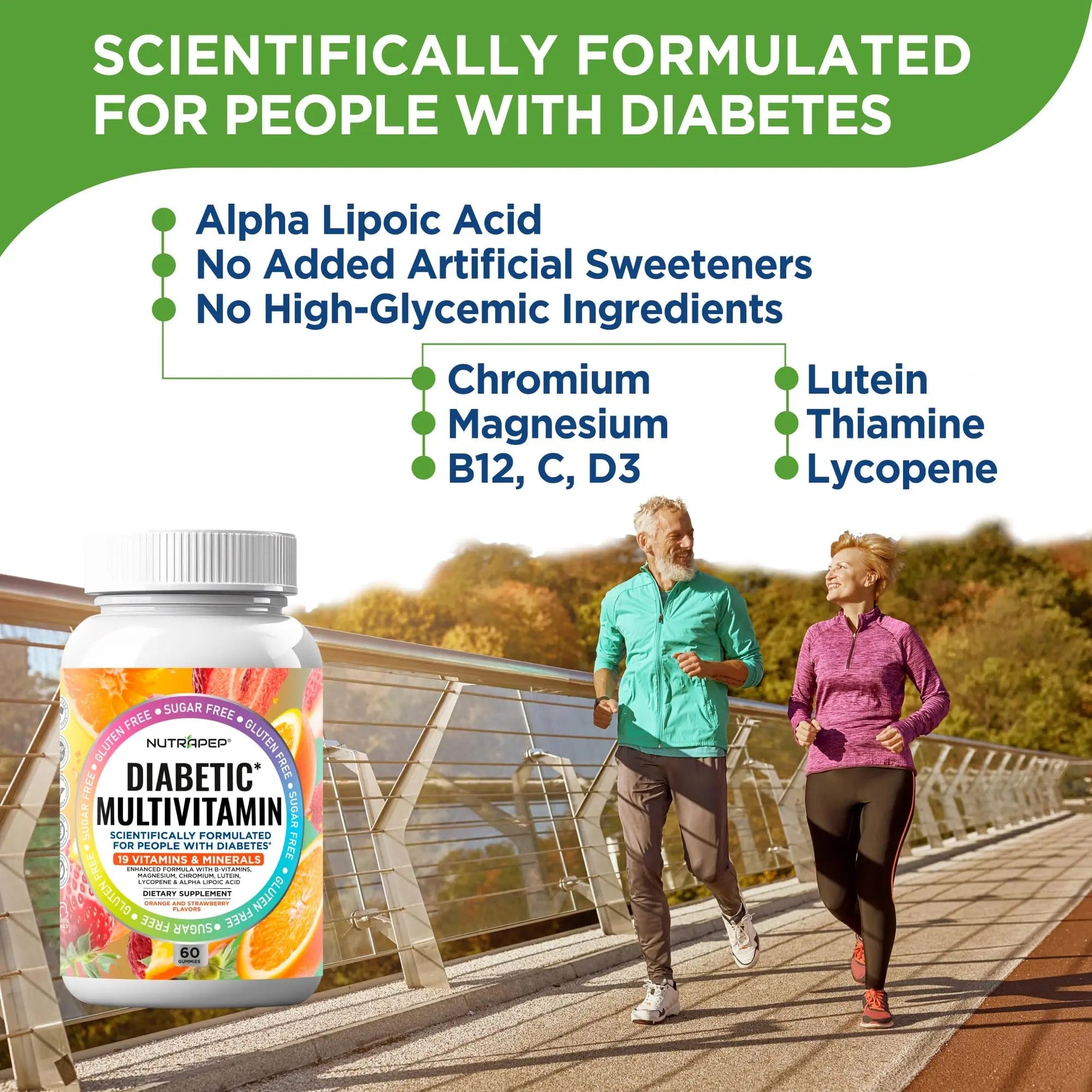 NutraPep Premium Multivitamin Chewable Gummies for Women & Men - Sugar-Free & Gluten Free Supplement Vitamins - dailyvitalstore