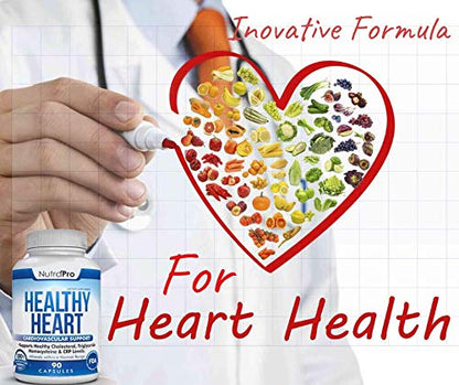 NutraPro Healthy Heart - Heart Health Supplements & Arteries Support .Healthy Cholesterol and Triglyceride. GMP Certified. - dailyvitalstore