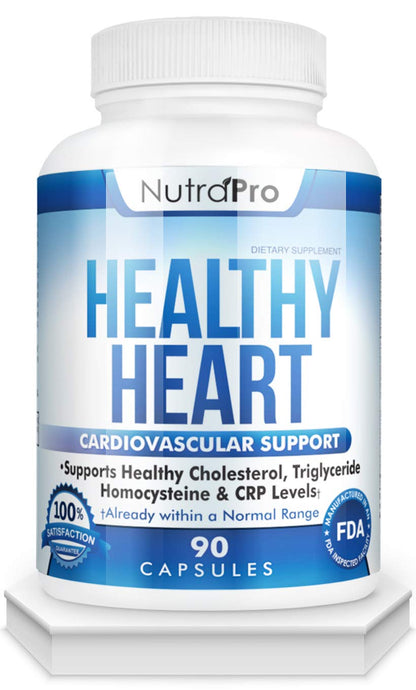 NutraPro Healthy Heart - Heart Health Supplements & Arteries Support .Healthy Cholesterol and Triglyceride. GMP Certified. - dailyvitalstore