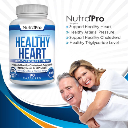 NutraPro Healthy Heart - Heart Health Supplements & Arteries Support .Healthy Cholesterol and Triglyceride. GMP Certified. - dailyvitalstore