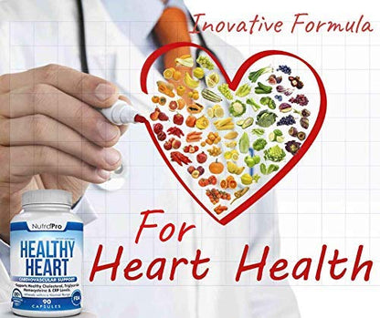 NutraPro Healthy Heart - Heart Health Supplements & Arteries Support .Healthy Cholesterol and Triglyceride. GMP Certified. - dailyvitalstore