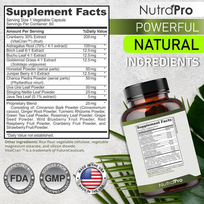 NutraPro Kidney Cleanse Detox & Repair and Bladder Support- Kidney Support Supplement for Kidney Restore with Chanca Piedra,Cranberry, Juniper Berries - dailyvitalstore