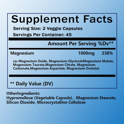 Nutrapure Magnesium Complex 7 Elemental Supplement - Magnesio Complex 1000mg Forms Including Glycinate, Citrate, Malate, Taurate Chelated | Energy Support | Vegan Non-GMO, 90 Capsules (2) - dailyvitalstore