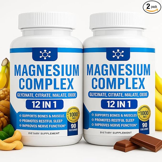 Nutrapure Magnesium Complex 7 Elemental Supplement - Magnesio Complex 1000mg Forms Including Glycinate, Citrate, Malate, Taurate Chelated | Energy Support | Vegan Non-GMO, 90 Capsules (2) - dailyvitalstore